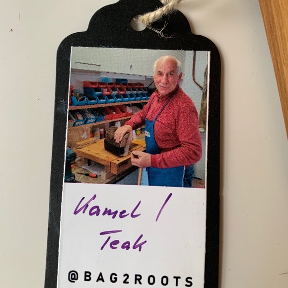 NWT @Bag2Roots Camel hair & Teak Bag - Picture 5 of 6